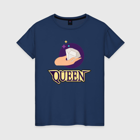Женская футболка хлопок с принтом Царица   текст , 100% хлопок | прямой крой, круглый вырез горловины, длина до линии бедер, слегка спущенное плечо | 