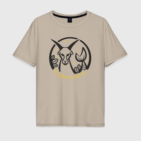 Мужская футболка хлопок Oversize с принтом Козерог зодиак в Курске, 100% хлопок | свободный крой, круглый ворот, “спинка” длиннее передней части | 