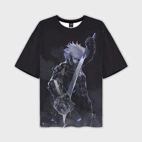 Мужская футболка oversize 3D с принтом Metal Gear Rising   В дыму ,  |  | Тематика изображения на принте: 