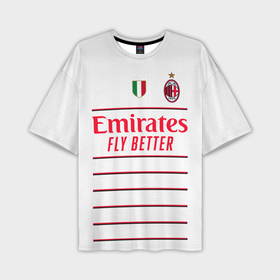 Мужская футболка oversize 3D с принтом AC Milan форма 22 23 гостевая ,  |  | 