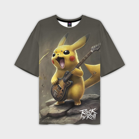 Мужская футболка oversize 3D с принтом Pikachu   rock в Белгороде,  |  | 