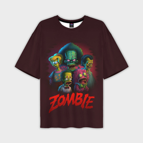 Мужская футболка oversize 3D с принтом Симпсоны зомби в Курске,  |  | 