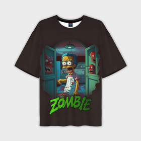 Мужская футболка oversize 3D с принтом Гомер зомби ,  |  | 