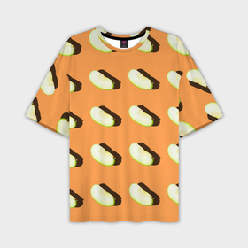 Мужская футболка oversize 3D с принтом Долька яблока в Тюмени,  |  | 
