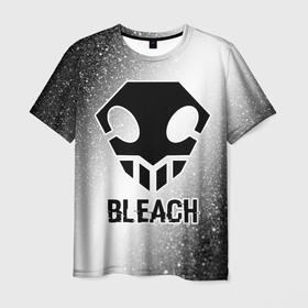 Мужская футболка 3D с принтом Bleach glitch на светлом фоне в Санкт-Петербурге, 100% полиэфир | прямой крой, круглый вырез горловины, длина до линии бедер | Тематика изображения на принте: 