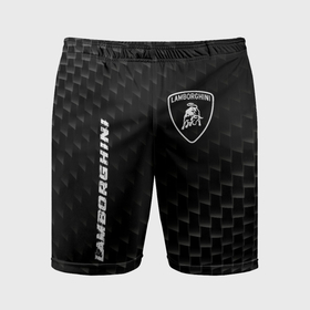 Мужские шорты спортивные с принтом Lamborghini карбоновый фон ,  |  | 