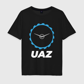 Мужская футболка хлопок Oversize с принтом UAZ в стиле Top Gear в Кировске, 100% хлопок | свободный крой, круглый ворот, “спинка” длиннее передней части | 