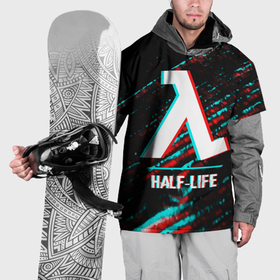 Накидка на куртку 3D с принтом Half Life в стиле glitch и баги графики на темном фоне в Петрозаводске, 100% полиэстер |  | Тематика изображения на принте: 