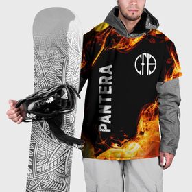Накидка на куртку 3D с принтом Pantera и пылающий огонь в Новосибирске, 100% полиэстер |  | 