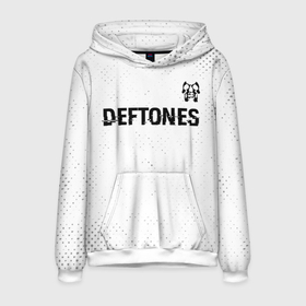 Мужская толстовка 3D с принтом Deftones glitch на светлом фоне: символ сверху в Екатеринбурге, 100% полиэстер | двухслойный капюшон со шнурком для регулировки, мягкие манжеты на рукавах и по низу толстовки, спереди карман-кенгуру с мягким внутренним слоем. | 