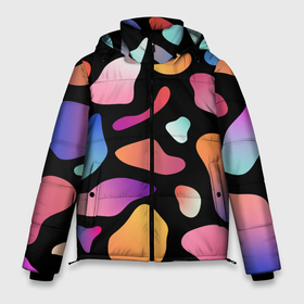 Мужская зимняя куртка 3D с принтом Fashionable colorful pattern в Екатеринбурге, верх — 100% полиэстер; подкладка — 100% полиэстер; утеплитель — 100% полиэстер | длина ниже бедра, свободный силуэт Оверсайз. Есть воротник-стойка, отстегивающийся капюшон и ветрозащитная планка. 

Боковые карманы с листочкой на кнопках и внутренний карман на молнии. | 