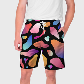 Мужские шорты 3D с принтом Fashionable colorful pattern в Екатеринбурге,  полиэстер 100% | прямой крой, два кармана без застежек по бокам. Мягкая трикотажная резинка на поясе, внутри которой широкие завязки. Длина чуть выше колен | 