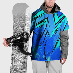 Накидка на куртку 3D с принтом Sport uniform   синие брызки в Санкт-Петербурге, 100% полиэстер |  | 