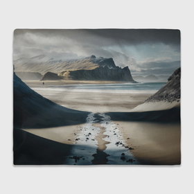 Плед 3D с принтом Дорога на черный пляж Исландии в Белгороде, 100% полиэстер | закругленные углы, все края обработаны. Ткань не мнется и не растягивается | 
