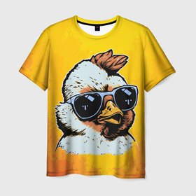 Мужская футболка 3D с принтом Мистер Цыпа в Тюмени, 100% полиэфир | прямой крой, круглый вырез горловины, длина до линии бедер | Тематика изображения на принте: 