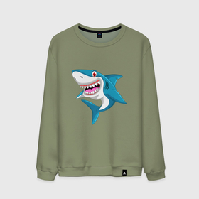 Мужской свитшот хлопок с принтом улыбка акулы в Кировске, 100% хлопок |  | Тематика изображения на принте: 