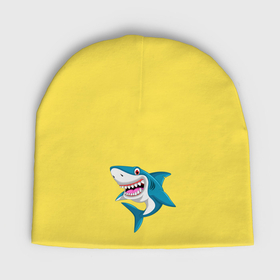 Мужская шапка демисезонная с принтом улыбка акулы в Кировске,  |  | 