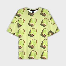 Мужская футболка oversize 3D с принтом Бутерброд с авокадо в Кировске,  |  | 