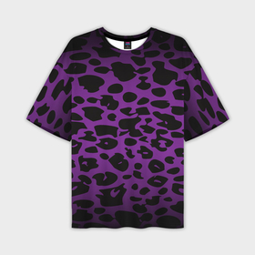 Мужская футболка oversize 3D с принтом Фиолетовый леопард ,  |  | 