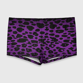 Мужские купальные плавки 3D с принтом Фиолетовый леопард , Полиэстер 85%, Спандекс 15% |  | 