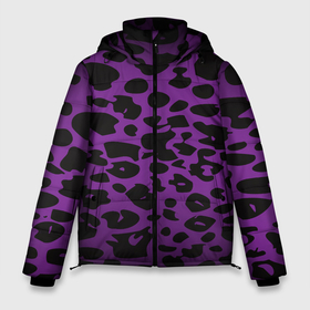 Мужская зимняя куртка 3D с принтом Фиолетовый леопард в Екатеринбурге, верх — 100% полиэстер; подкладка — 100% полиэстер; утеплитель — 100% полиэстер | длина ниже бедра, свободный силуэт Оверсайз. Есть воротник-стойка, отстегивающийся капюшон и ветрозащитная планка. 

Боковые карманы с листочкой на кнопках и внутренний карман на молнии. | Тематика изображения на принте: 