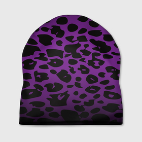 Шапка 3D с принтом Фиолетовый леопард , 100% полиэстер | универсальный размер, печать по всей поверхности изделия | 