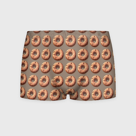 Мужские трусы 3D с принтом Паттерн пончик в стиле аниме в Санкт-Петербурге, 50% хлопок, 50% полиэстер | классическая посадка, на поясе мягкая тканевая резинка | Тематика изображения на принте: 