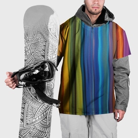 Накидка на куртку 3D с принтом Разноцветные вертикальные полосы в Белгороде, 100% полиэстер |  | 