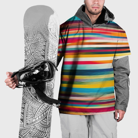Накидка на куртку 3D с принтом Разноцветные горизонтальные полосы в Курске, 100% полиэстер |  | 