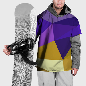 Накидка на куртку 3D с принтом Фиолетово золотые многоугольники в Тюмени, 100% полиэстер |  | 
