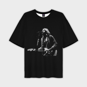 Мужская футболка oversize 3D с принтом Курт Кобейн с гитарой в Белгороде,  |  | 