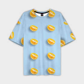 Мужская футболка oversize 3D с принтом Апельсиновая долька в Курске,  |  | Тематика изображения на принте: 