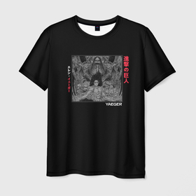 Мужская футболка 3D с принтом Атака титанов: Эрен Йегер в Петрозаводске, 100% полиэфир | прямой крой, круглый вырез горловины, длина до линии бедер | 