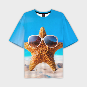 Мужская футболка oversize 3D с принтом Морская звезда в Новосибирске,  |  | Тематика изображения на принте: 