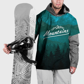 Накидка на куртку 3D с принтом ночь в горах , 100% полиэстер |  | 