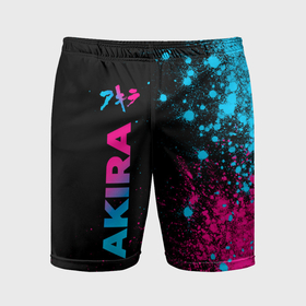 Мужские шорты спортивные с принтом Akira   neon gradient: по вертикали в Тюмени,  |  | Тематика изображения на принте: 