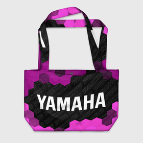 Пляжная сумка 3D с принтом Yamaha pro racing: надпись и символ , 100% полиэстер | застегивается на металлическую кнопку; внутренний карман застегивается на молнию. Стенки укреплены специальным мягким материалом, чтобы защитить содержимое от несильных ударов
 | 