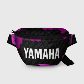 Поясная сумка 3D с принтом Yamaha pro racing: надпись и символ , 100% полиэстер | плотная ткань, ремень с регулируемой длиной, внутри несколько карманов для мелочей, основное отделение и карман с обратной стороны сумки застегиваются на молнию | 