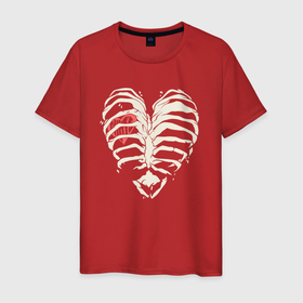 Светящаяся мужская футболка с принтом White ribs with a heart inside в Петрозаводске,  |  | 