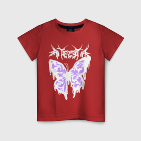 Светящаяся детская футболка с принтом Gothic white butterfly ,  |  | Тематика изображения на принте: 
