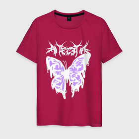 Светящаяся мужская футболка с принтом Gothic white butterfly ,  |  | Тематика изображения на принте: 
