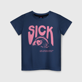 Светящаяся детская футболка с принтом Sick i can t away from you pink в Кировске,  |  | 