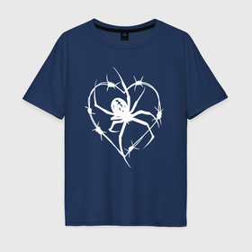 Мужская футболка хлопок Oversize с принтом Spider love в Петрозаводске, 100% хлопок | свободный крой, круглый ворот, “спинка” длиннее передней части | 