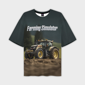 Мужская футболка oversize 3D с принтом Farming Simulator   Игрушечный желтый в Петрозаводске,  |  | Тематика изображения на принте: 