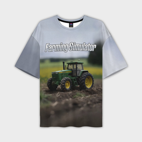 Мужская футболка oversize 3D с принтом Farming Simulator   Игрушечный зеленый в Петрозаводске,  |  | Тематика изображения на принте: 