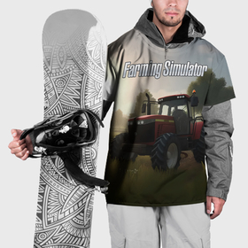 Накидка на куртку 3D с принтом Farming Simulator   Красный трактор в Петрозаводске, 100% полиэстер |  | 