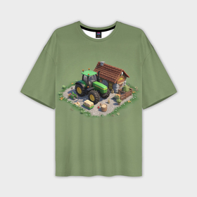 Мужская футболка oversize 3D с принтом Farming Simulator   Изометрия в Кировске,  |  | Тематика изображения на принте: 