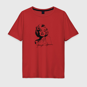 Мужская футболка хлопок Oversize с принтом Мэрилин Монро силуэт в Курске, 100% хлопок | свободный крой, круглый ворот, “спинка” длиннее передней части | 