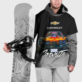 Накидка на куртку 3D с принтом Американская маслкар  70 х годов Chevrolet Corvette в Новосибирске, 100% полиэстер |  | Тематика изображения на принте: 