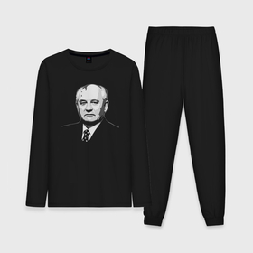 Мужская пижама с лонгсливом хлопок с принтом Горбачёв в Санкт-Петербурге,  |  | 